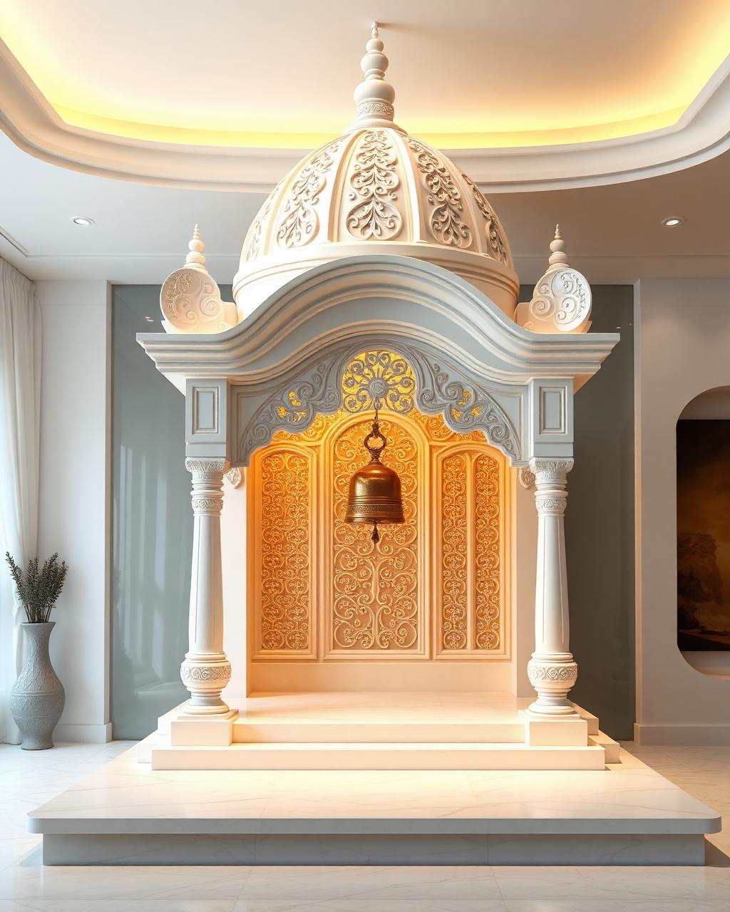 Domed Corian temple with intricate carving